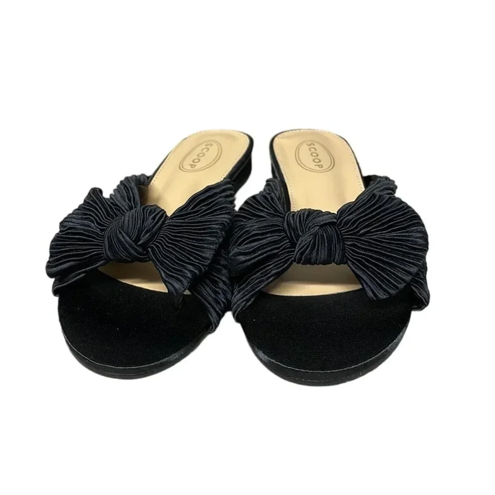 New Scoop Black Knot Slide Sandals‎ Size 7